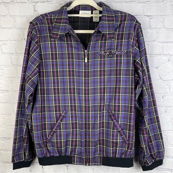 Liz Claiborne Jackets & Blazers - LIZGOLF / LIZ CLAIRBORNE lightweight plaid full zip golf jacket, size M